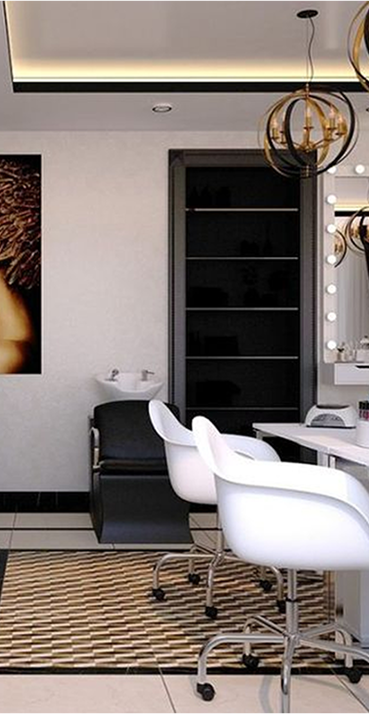 Interior moderno de un salón de belleza